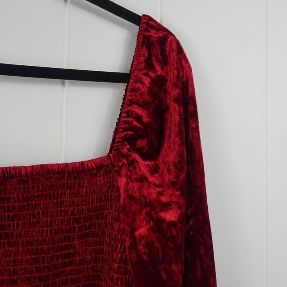 Bar III Womens Red Velvet Fit & Flare Dress X-Large - Picture 6 of 12